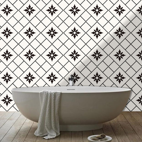 Exquisite Monochrome Tile Transfers - Striking Moorish-Inspired Architectural Motifs