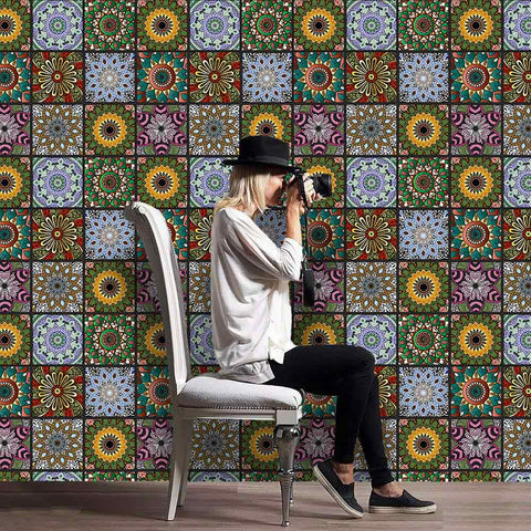 Large tulala flower tile sticker: the perfect fusion of color and art