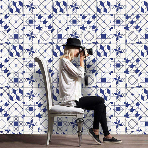 Abstract pattern tiles: giving the space a sense of modern art