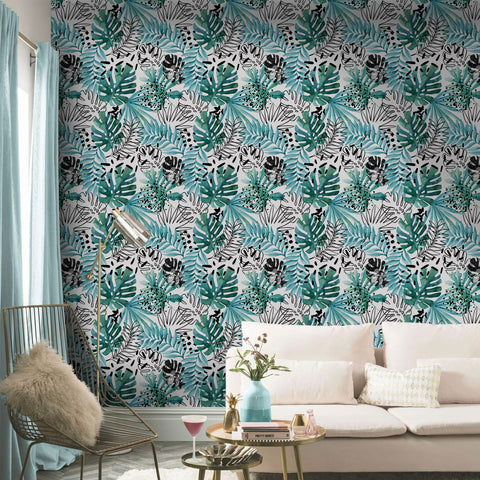 Rhythm of the Tropics: Exquisite Tropical Leafy Forest Wallpaper