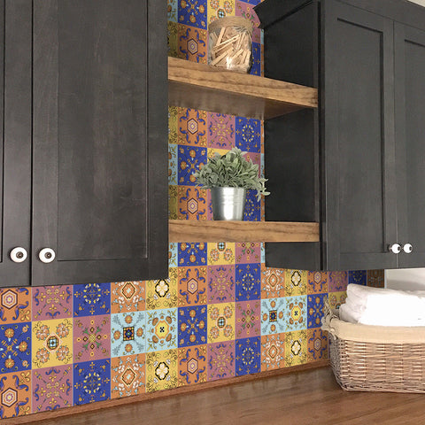 Colorful floral tiles: add vitality to the space