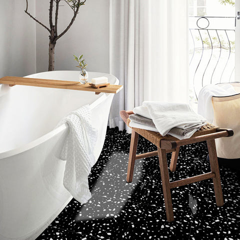 Black Background White Speckled Home Tile Stickers