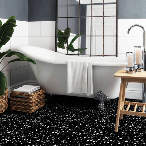 Black Background White Speckled Home Tile Stickers