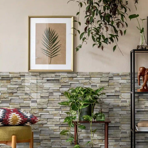 Special Shaped Marble Tile Sticker (Light Brown) 12pcs Peel And Stick Wallpaper Luxury and Elegant Style Wall Decor