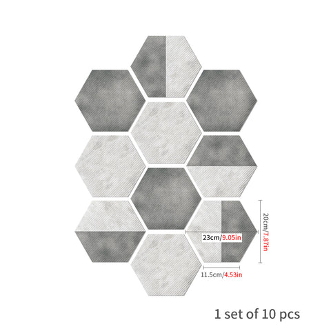 Simple gray and white hexagonal tiles: creative fashion, personality charm