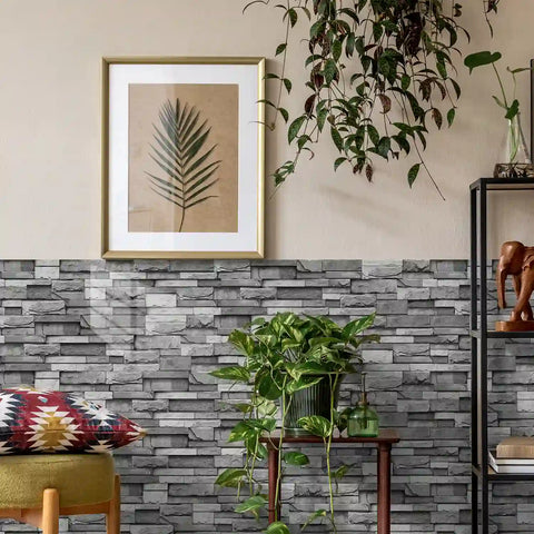 Special Shaped Marble Tile Sticker (Dark Grey) 12pcs Peel And Stick Wallpaper Luxury and Elegant Style Wall Decor