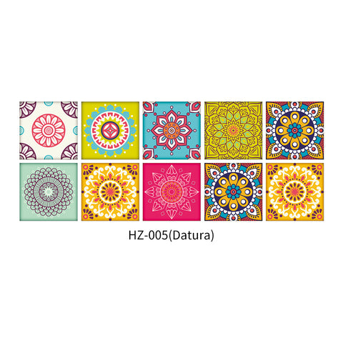 Tile Sticker: Blooming Flowers of Color and Art