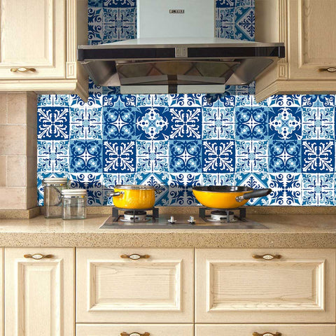 Blue and white porcelain rhyme tile sticker: interpreting classic elegance