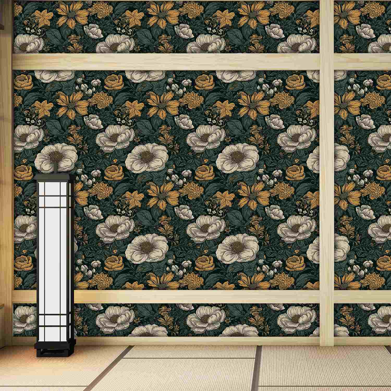 dark vintage floral wallpaper