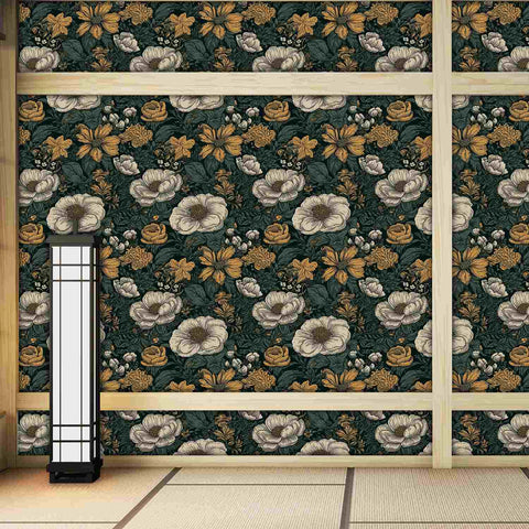 dark vintage floral wallpaper