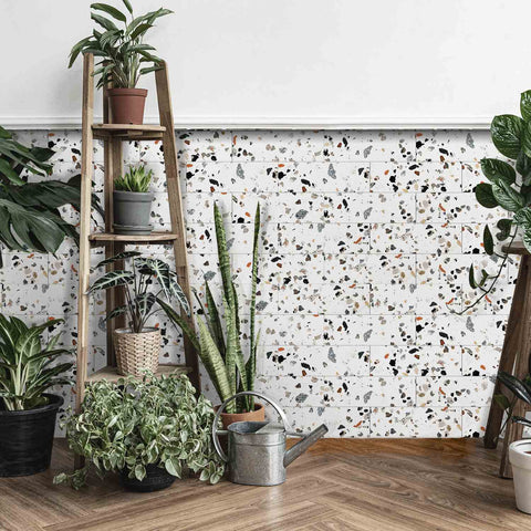 Earthy Terrazzo Mix Peel and Stick Tile Stickers for Kitchen Backsplash and Bathroom