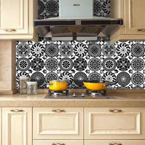 Moroccan black and white tile stickers: classic eternal charm