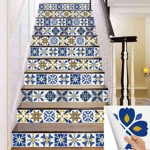 Watercolor flower tile stickers: injecting artistic atmosphere into the space