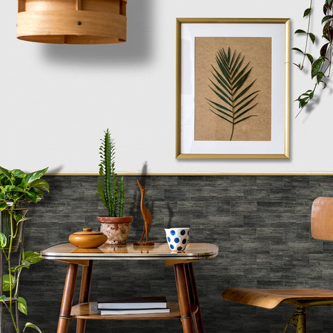 Eco-Friendly Dark Wood Grain PE Tile Stickers for Sustainable Living