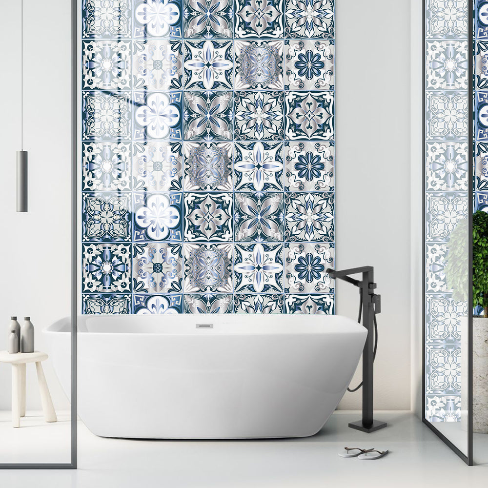 Fresh blue and white: the elegant beauty of tile stickers