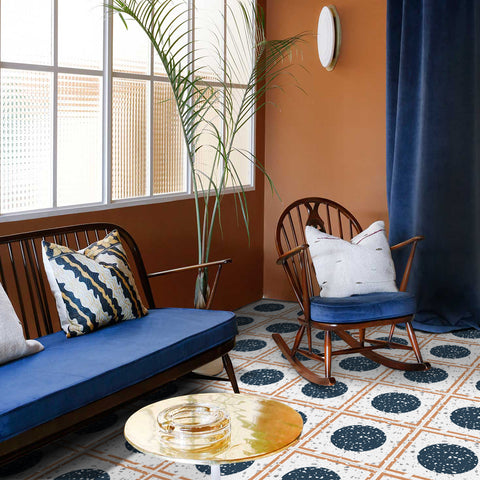 Terrazzo Style Blue Circle Tile Decal