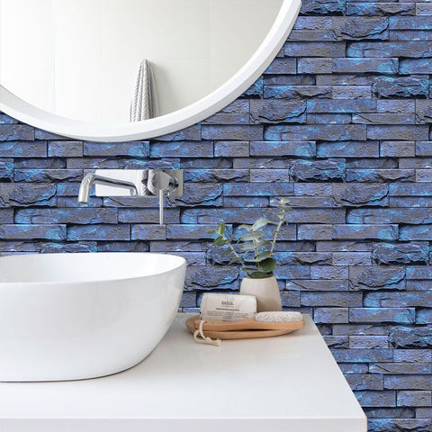 Jewel Blue Stone Texture Wallpaper Rustic Tiles Stickers