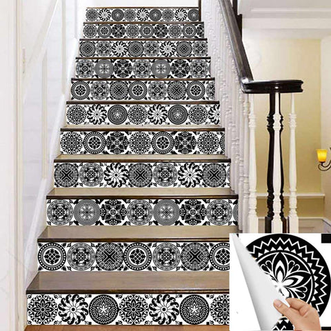 Moroccan black and white tile stickers: classic eternal charm