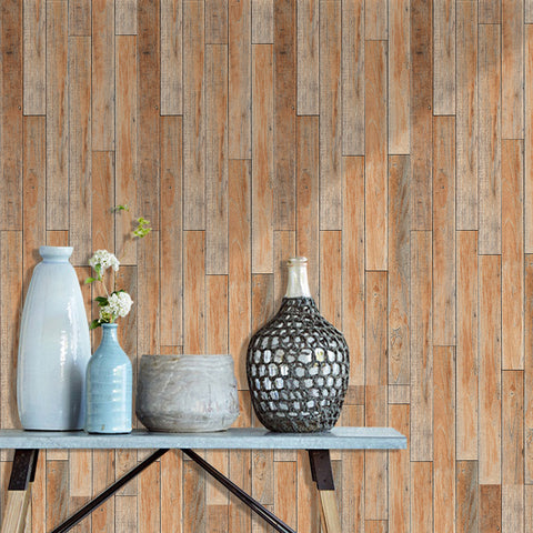 Self Adhesive Brown Wood Plank Wallpaper for Wall Decoration