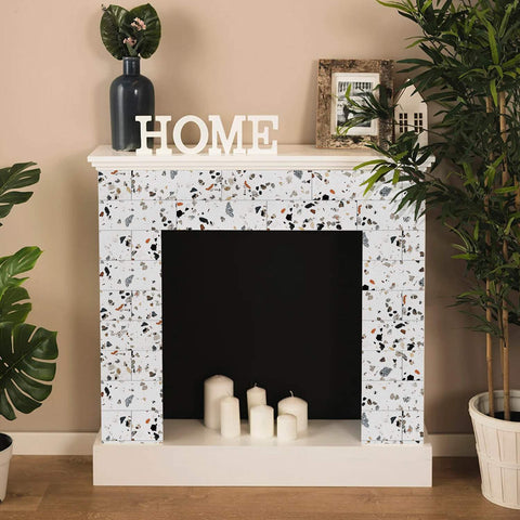 Earthy Terrazzo Mix Peel and Stick Tile Stickers for Kitchen Backsplash and Bathroom