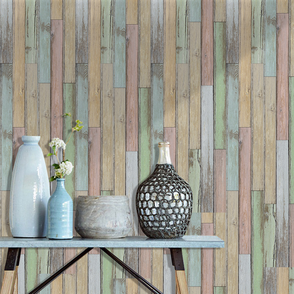 Multi-Color wood grain wallpaper