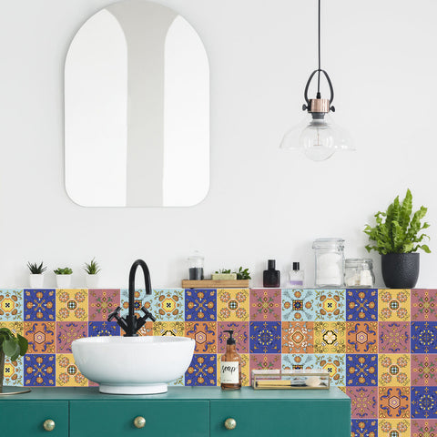 Colorful floral tiles: add vitality to the space