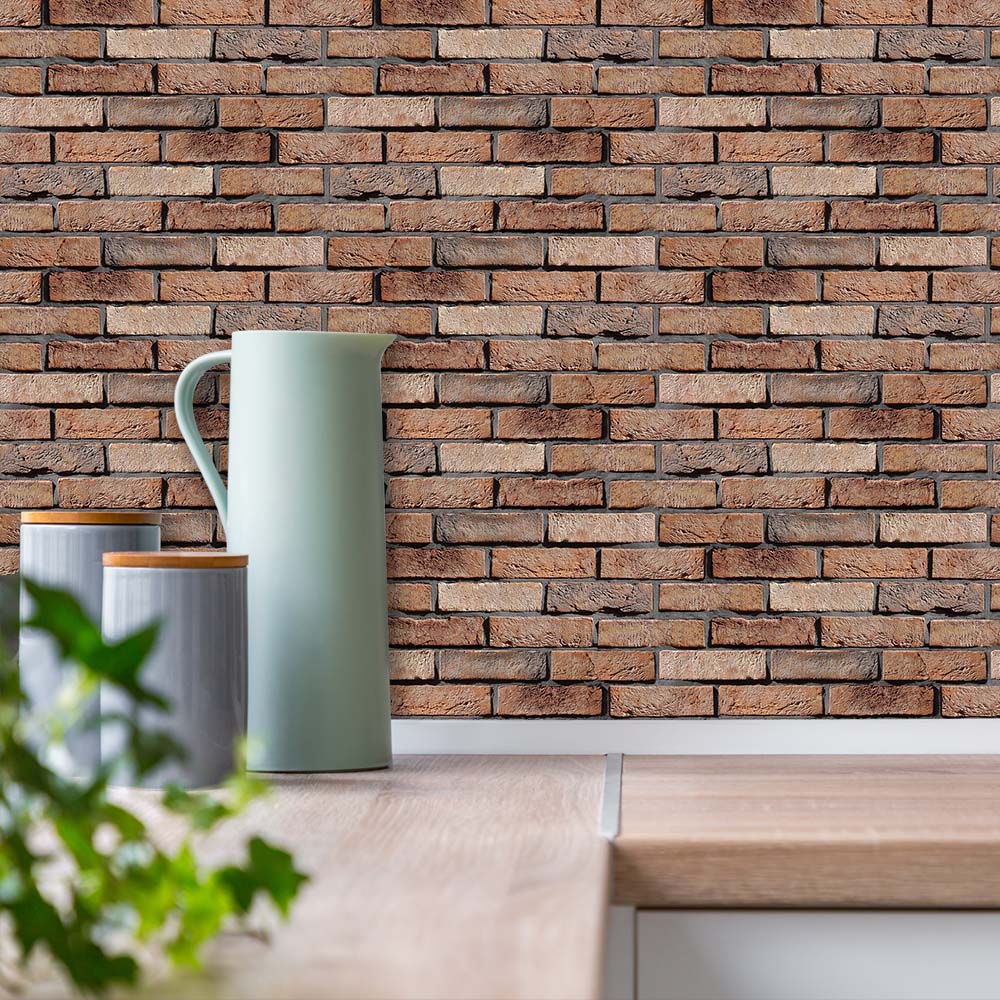 brick brown wallpaper