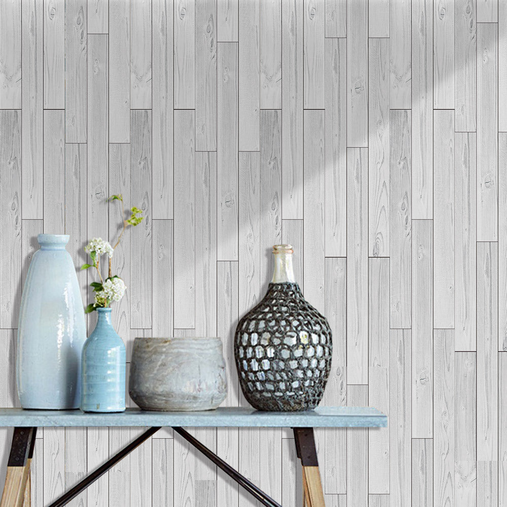 White Wood Panel Wallpaper for Wall Decoration