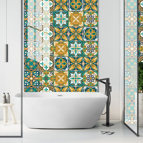 Fresh yellow-green tone: the retro vitality of tile stickers