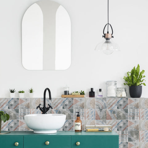 Retro Geometric Tile Stickers: Infusing Nostalgia and Fashion into Space