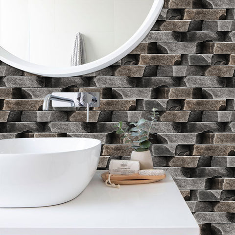 3d stone wallpaper for minimalist washingroom