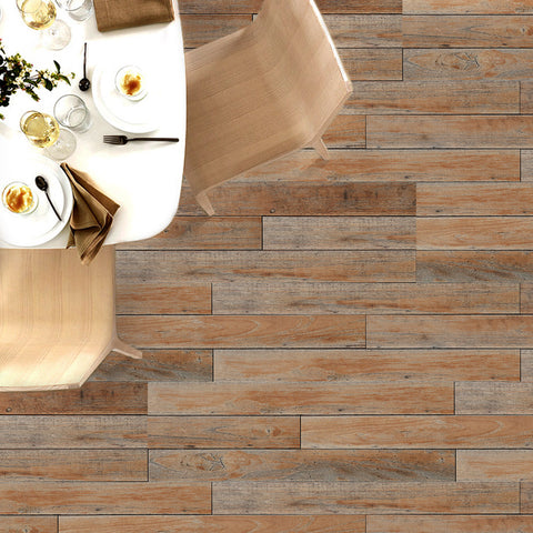 Thicken Self Adhesive Brown Wood Plank Wallpaper