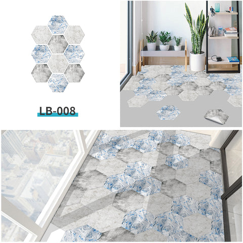 Blue and white interwoven hexagonal tiles: fresh and steady, personality charm