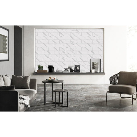 White Classic Marble Wall Stickers for Kitchen Backsplash and Bathroom Walls
