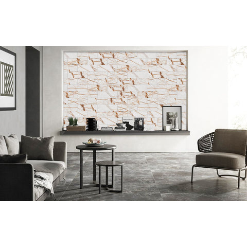 Creamy Caramel Marble Stick on Tiles for Kitchen Backsplash and Bathroom Floors