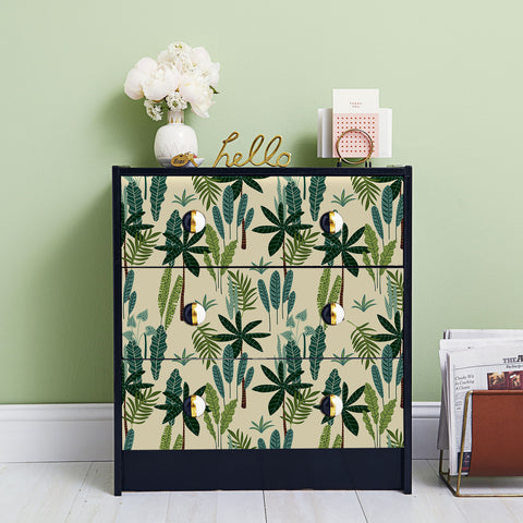 Tropical Foliage Forest Wallpaper - Harmonious Blend of Deep Green Leaves and Natural Textures