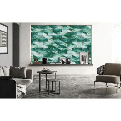 Turquoise Ocean Marble Self-Adhesive Wall Tiles for Kitchen and Home Decor