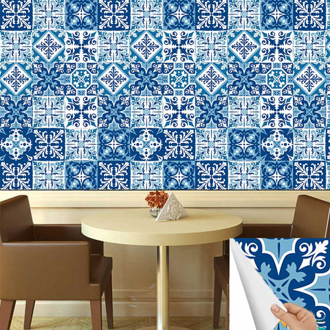 Blue and white porcelain rhyme tile sticker: interpreting classic elegance