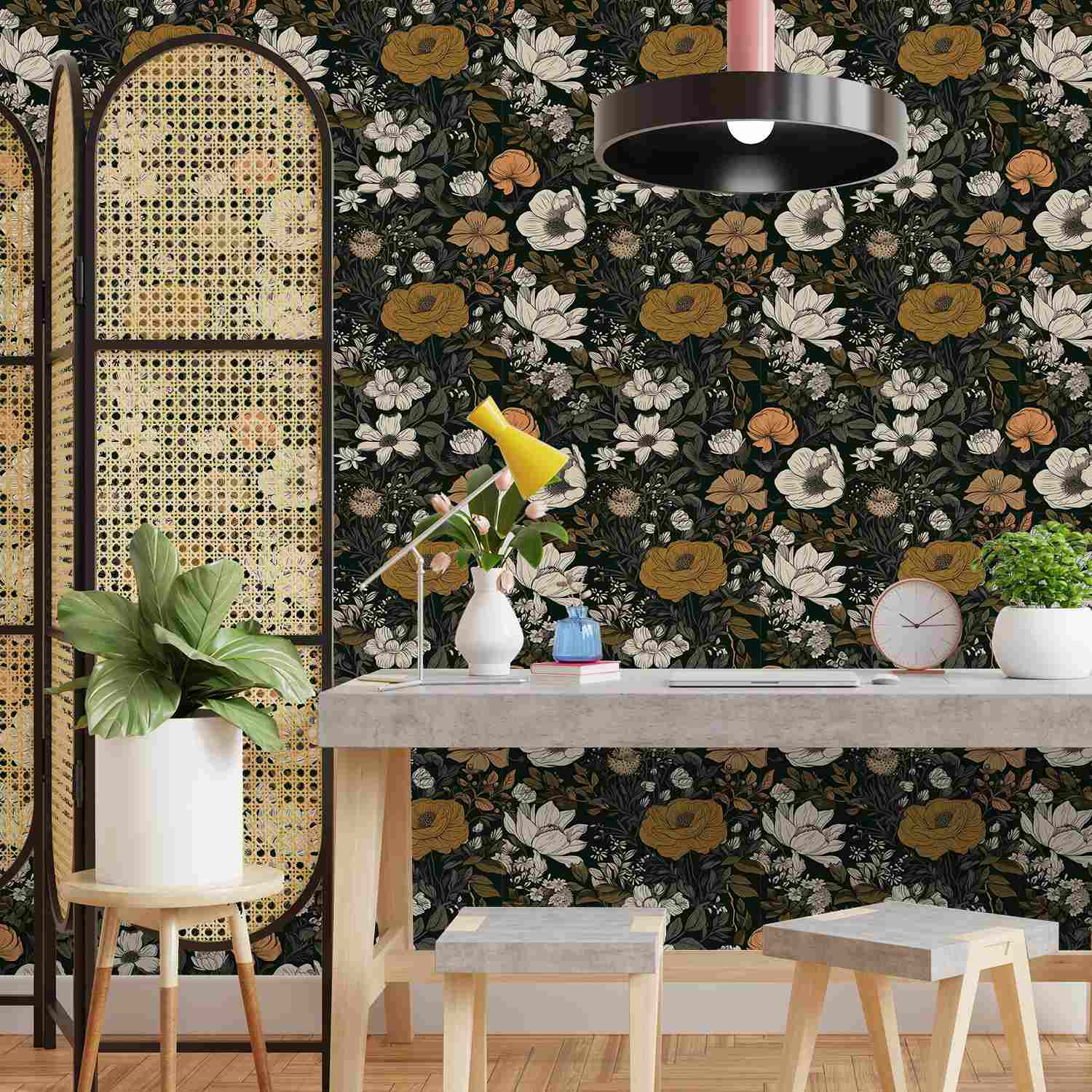 dark vintage floral wallpaper