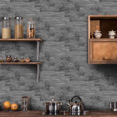 Durable Light Grey Wood Texture Vinyl Tile Decals with Unique Surface Finish