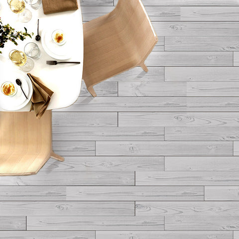 White Wood Wallpaper Texture Floor Sticker