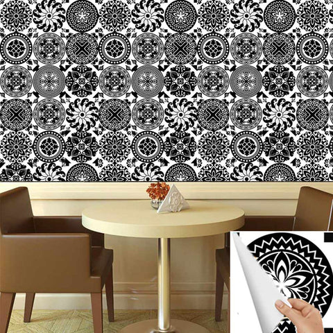 Moroccan black and white tile stickers: classic eternal charm