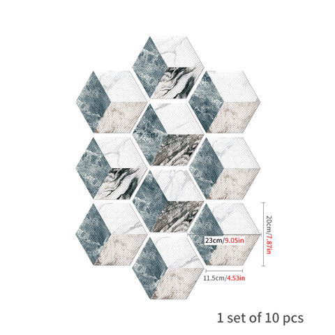 Marble and rock texture hexagonal tiles: geometric beauty, warm and steady