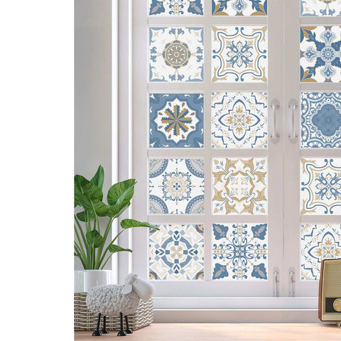 Blue Geometric Creative tile stickers
