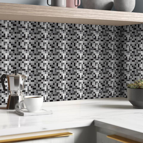 Silver-gray matrix: modern urban tile sticker