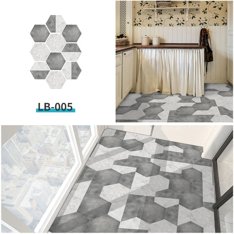 Simple gray and white hexagonal tiles: creative fashion, personality charm