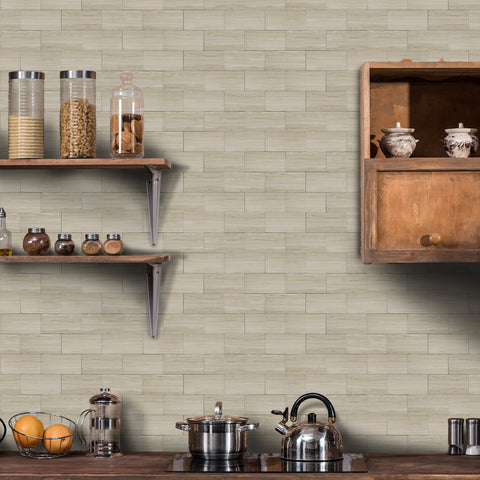 Beige and Cream Textured Peel and Stick Tiles - Rustic Wood Grain PVC for Stylish Spaces