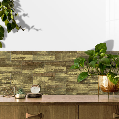 Brown Yellow Wood Looking Wallpaper for Wall Decoration