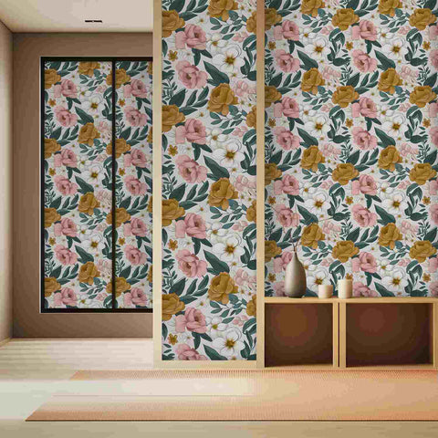 Elegant Floral Wallpaper - Soft Tones and Exquisite Flowers in Natural Harmony