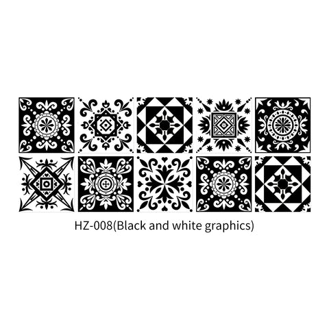 Black and white graphic tile sticker: simple but not simple decorative art